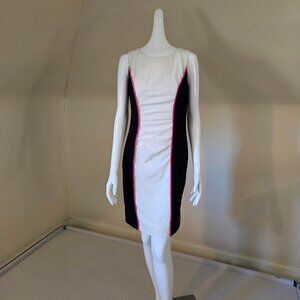 Calvin Klein Black and White illusion with bright pink trim size 2